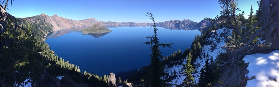 This image captures the beauty of Crater Lake.
